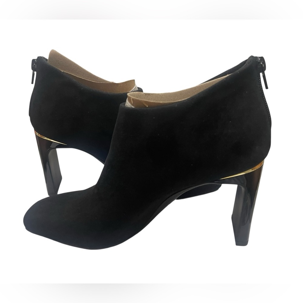 💚💚🌼NIB ALFANI Step N' Flex Women's Black Micro Brittnee Square-Toe Booties.